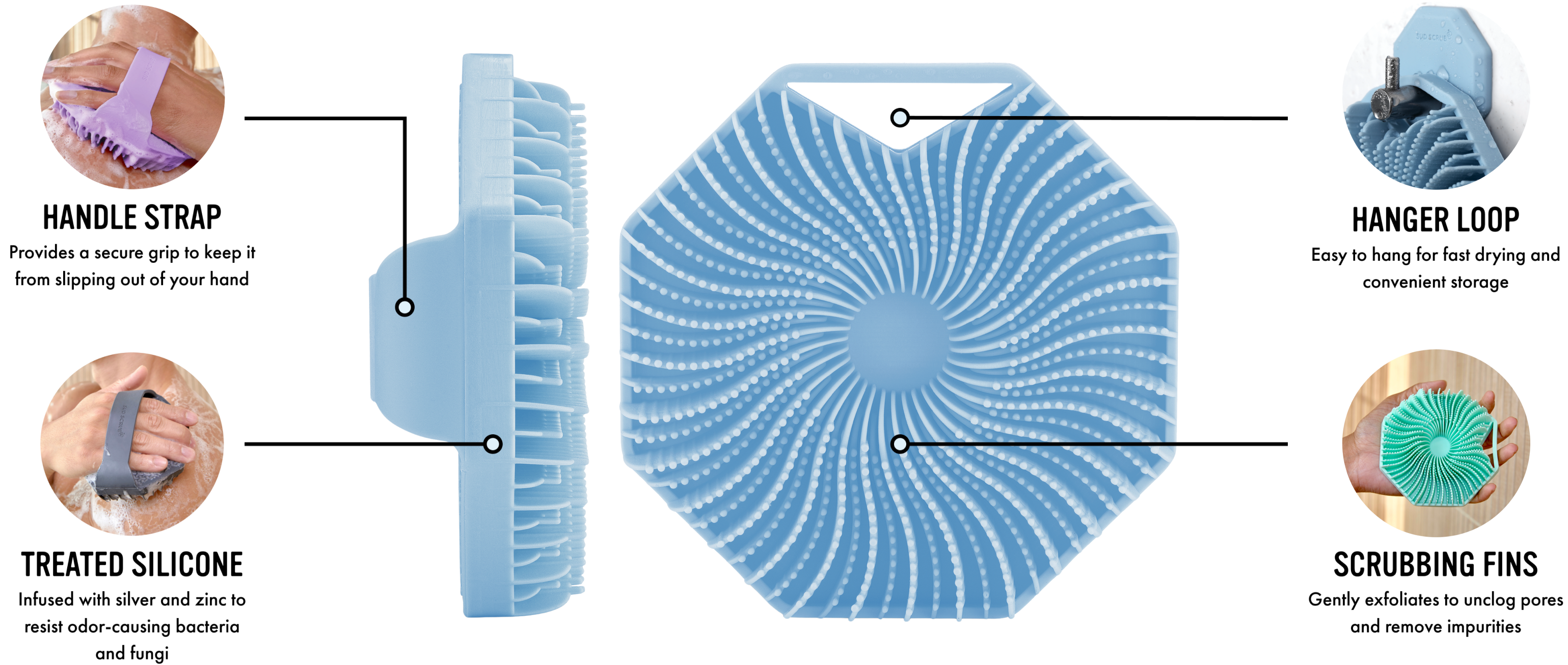 Sud Scrub Body Scrubber multiple views