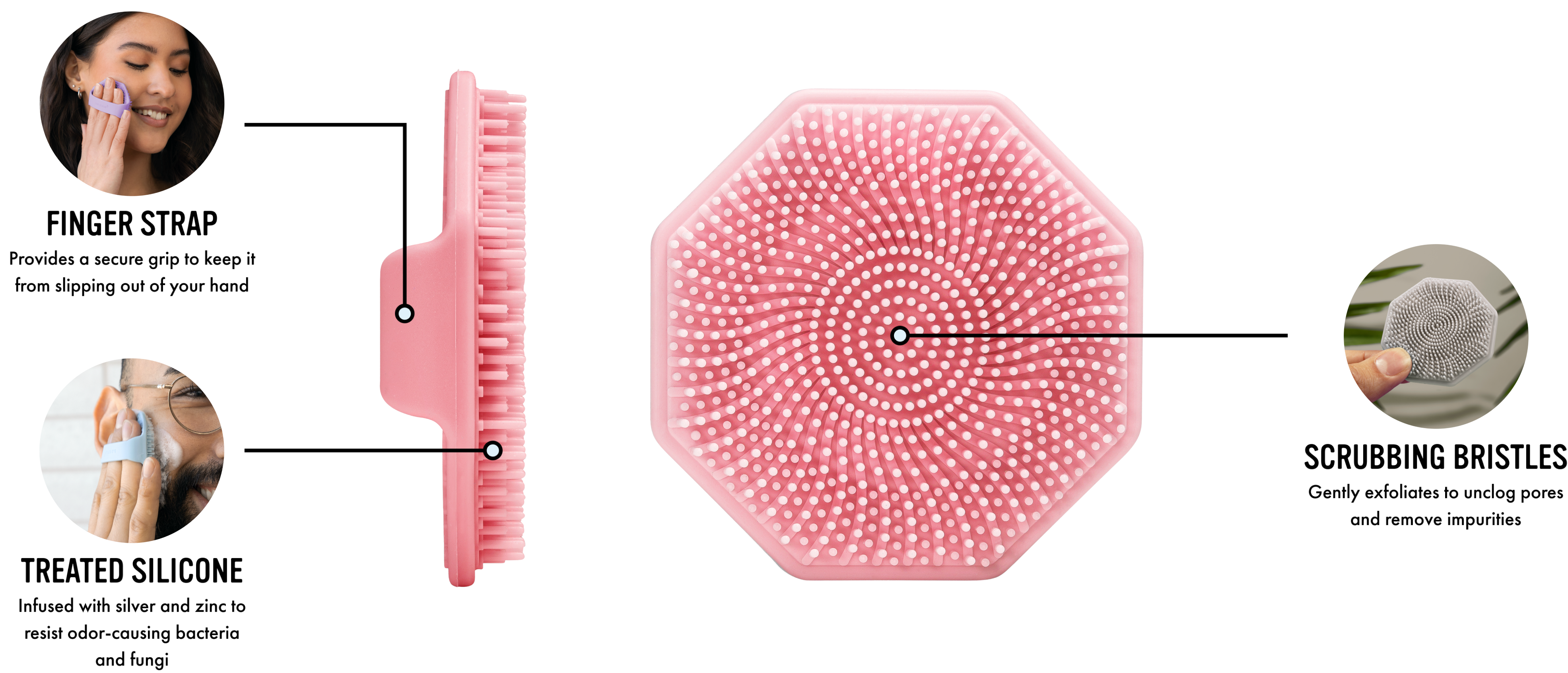 Sud Scrub face scrubber multiple views