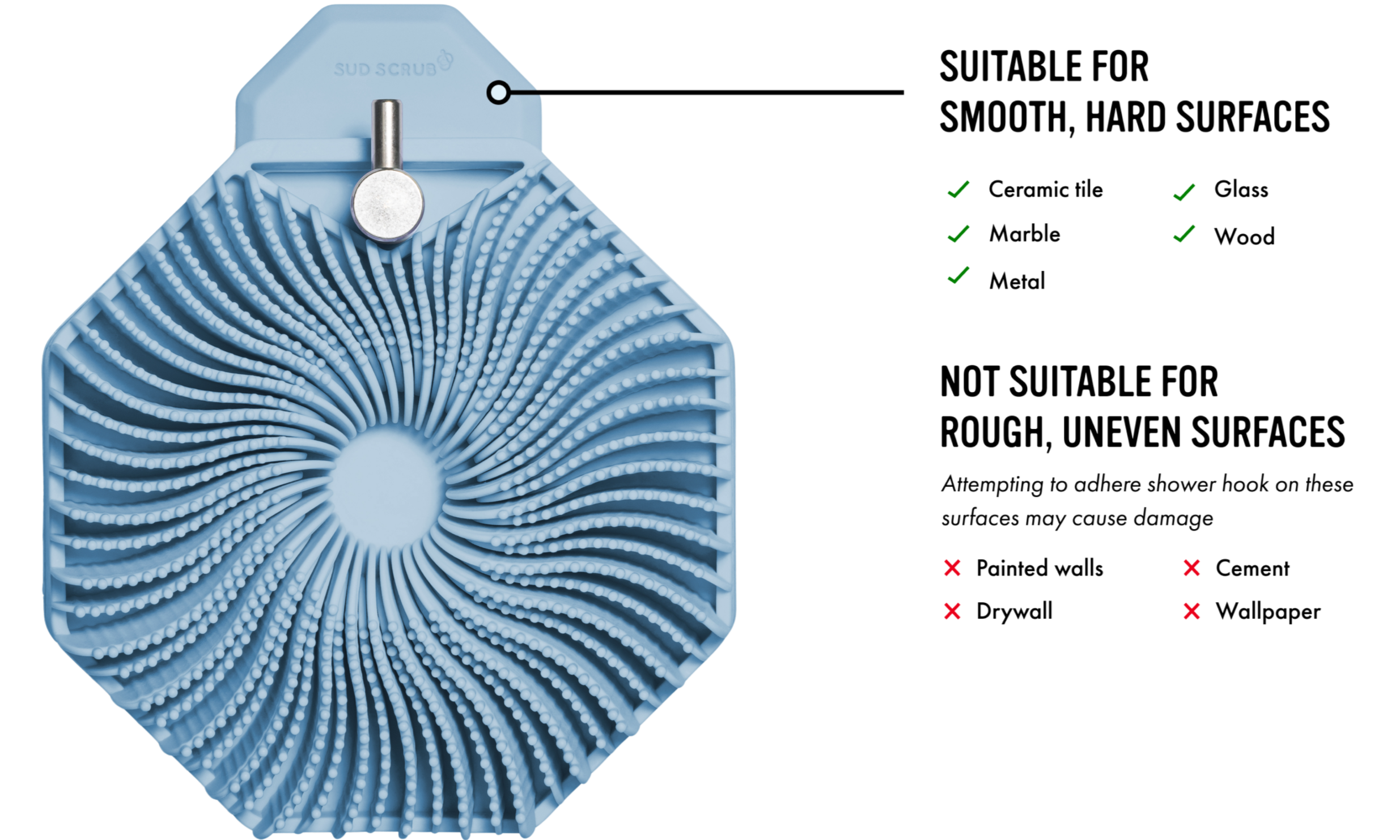 front view Sud Scrub body scrubber